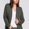 Żakiet dzianinowy plus size bez zapięcia - militarno-zielony