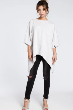 Asymetryczna bluza oversize - stracciatella