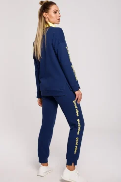 Bluza damska z logo good vibes - atramentowa