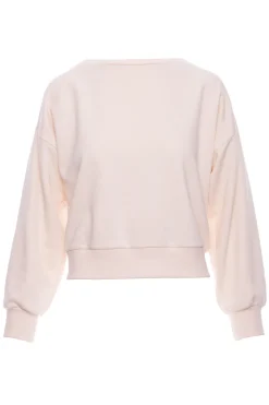 Bluza damska z otwartymi plecami - waniliowa