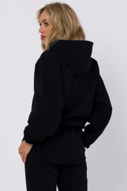 Bluza dresowa z kapturem - czarna