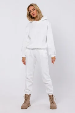 Bluza dresowa z kapturem - ecru