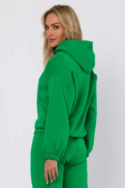 Bluza dresowa z kapturem - soczysto-zielona