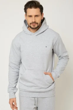 Bluza męska z kapturem - szara