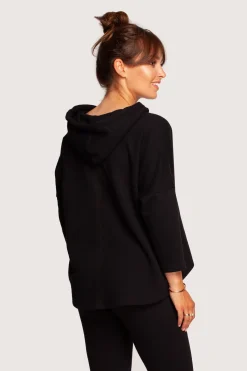 Bluza o luźnym kroju z kapturem - czarna