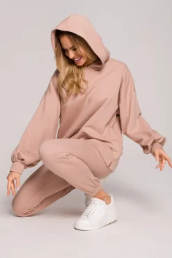 Bluza oversize z kapturem – mocca