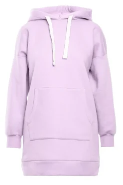 Bluza oversize z kieszenią typu kangurek - liliowa