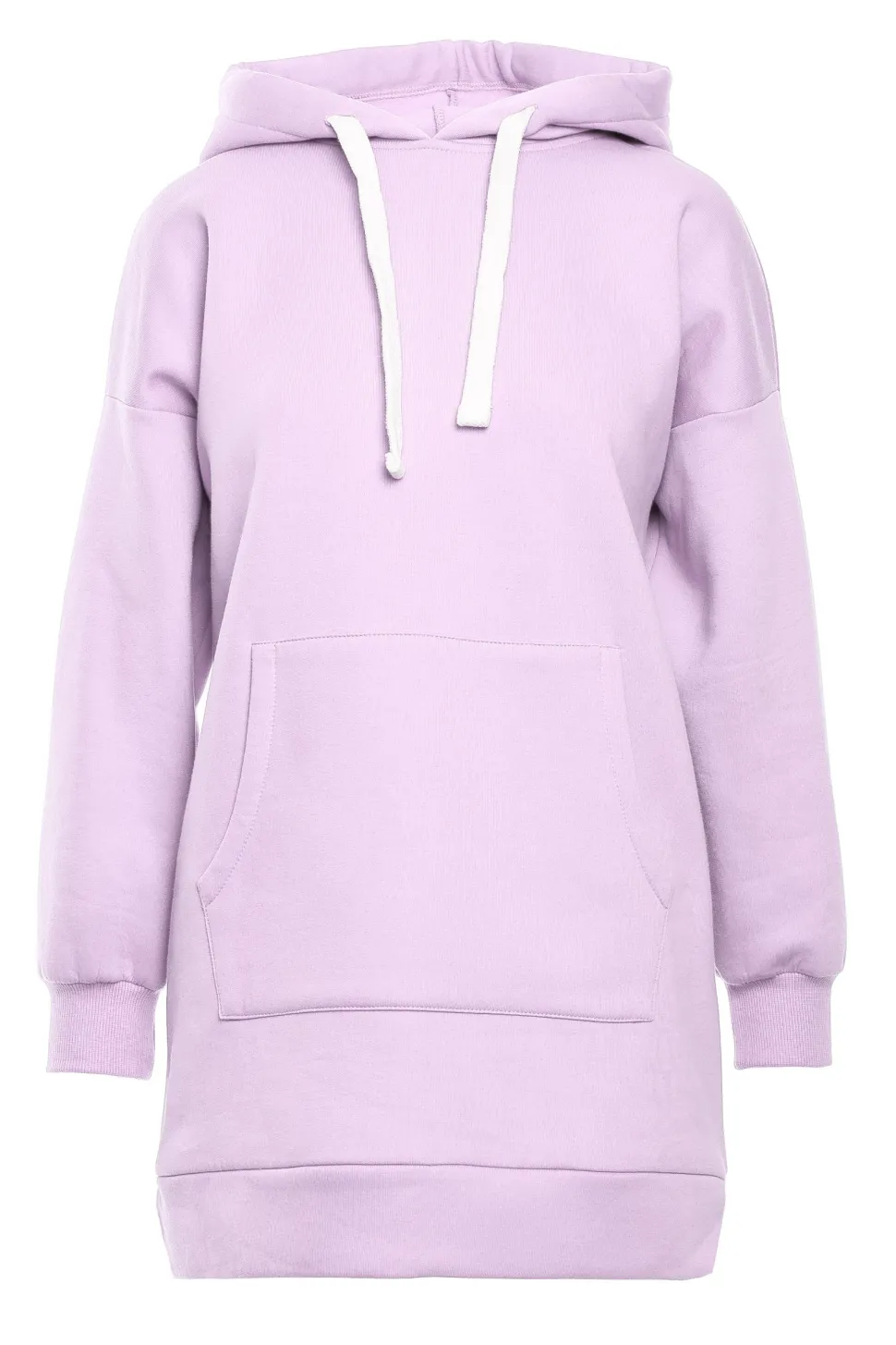 Bluza oversize z kieszenią typu kangurek - liliowa