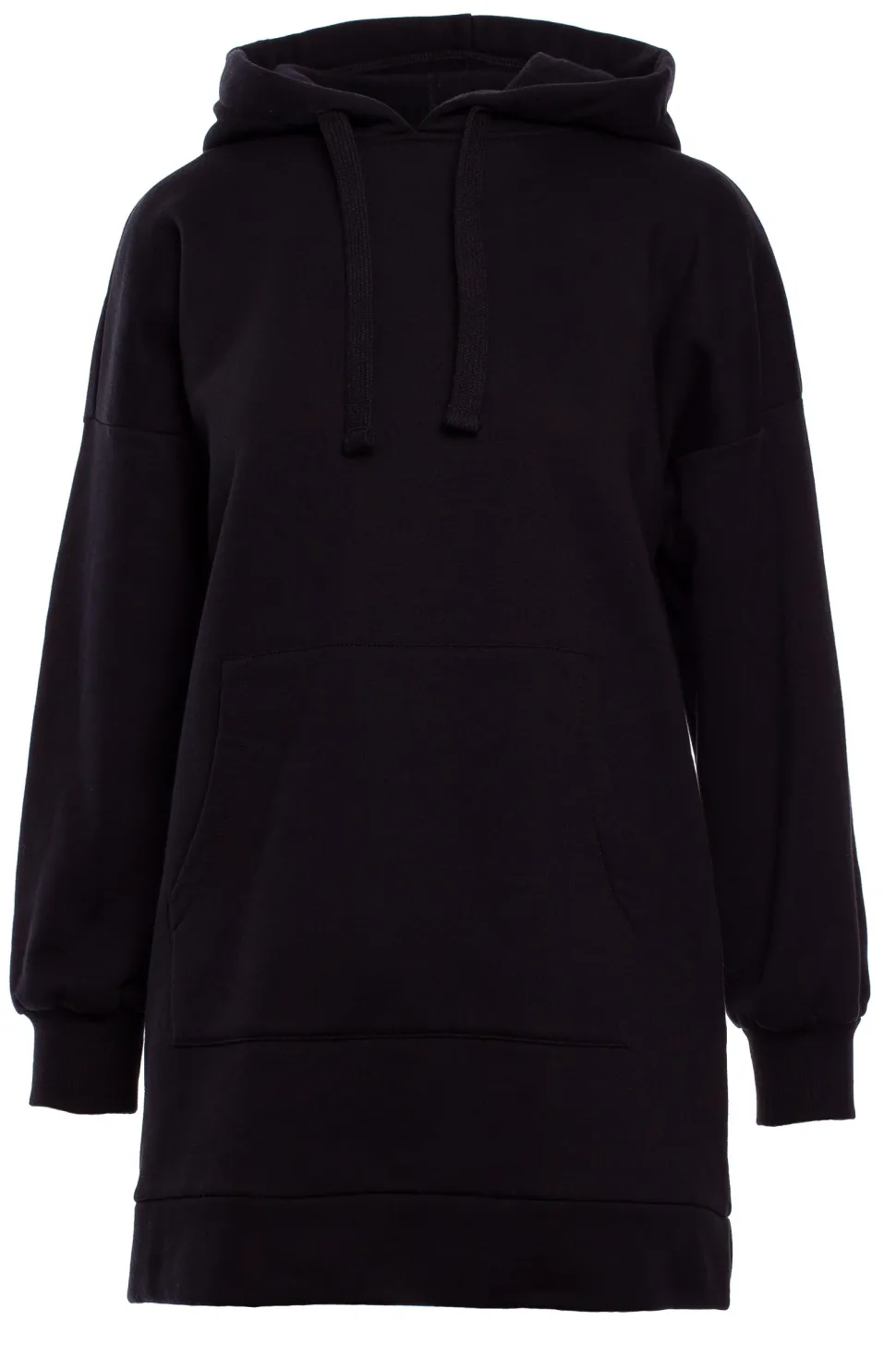 Bluza oversize z kieszenią typu kangurek - czarna