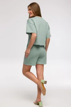Bluza oversize z krótkimi rękawami - miętowa
