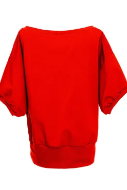 Bluza oversize z rękawem kimono - czerwona