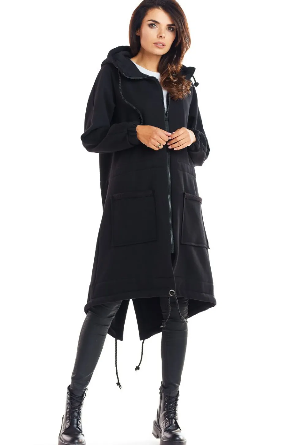 Bluza parka zapinana na zamek - czarna