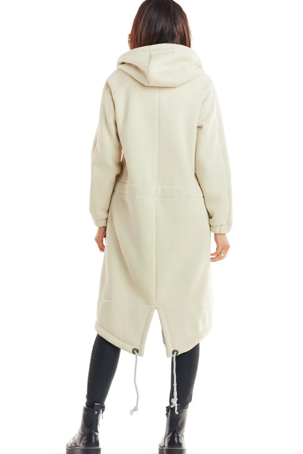 Bluza parka zapinana na zamek - beżowa