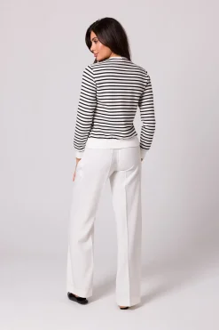 Bluza w paski z ozdobnymi guzikami - model 1