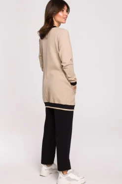 Bluza ze ściągaczami - beżowa