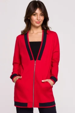 Bluza ze ściągaczami - czerwona