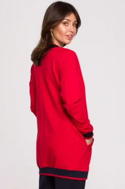 Bluza ze ściągaczami - czerwona