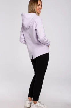 Bluza z kapturem zasuwana na zamek - liliowa