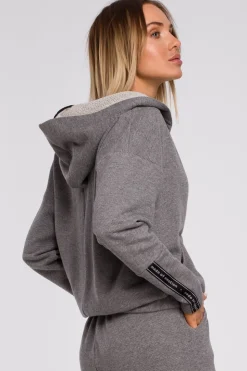 Bluza z kieszenią kangurek i kapturem - szara