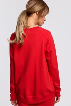 Bluza z klamerkami i lampasami - czerwona