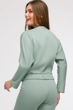 Bluza z kopertowym dekoltem - miętowa