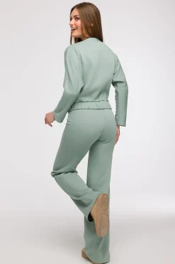Bluza z kopertowym dekoltem - miętowa