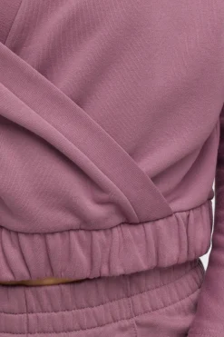 Bluza z kopertowym dekoltem - wrzosowa