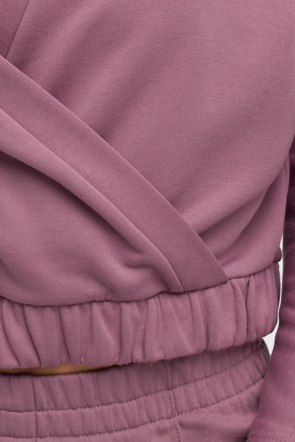 Bluza z kopertowym dekoltem - wrzosowa