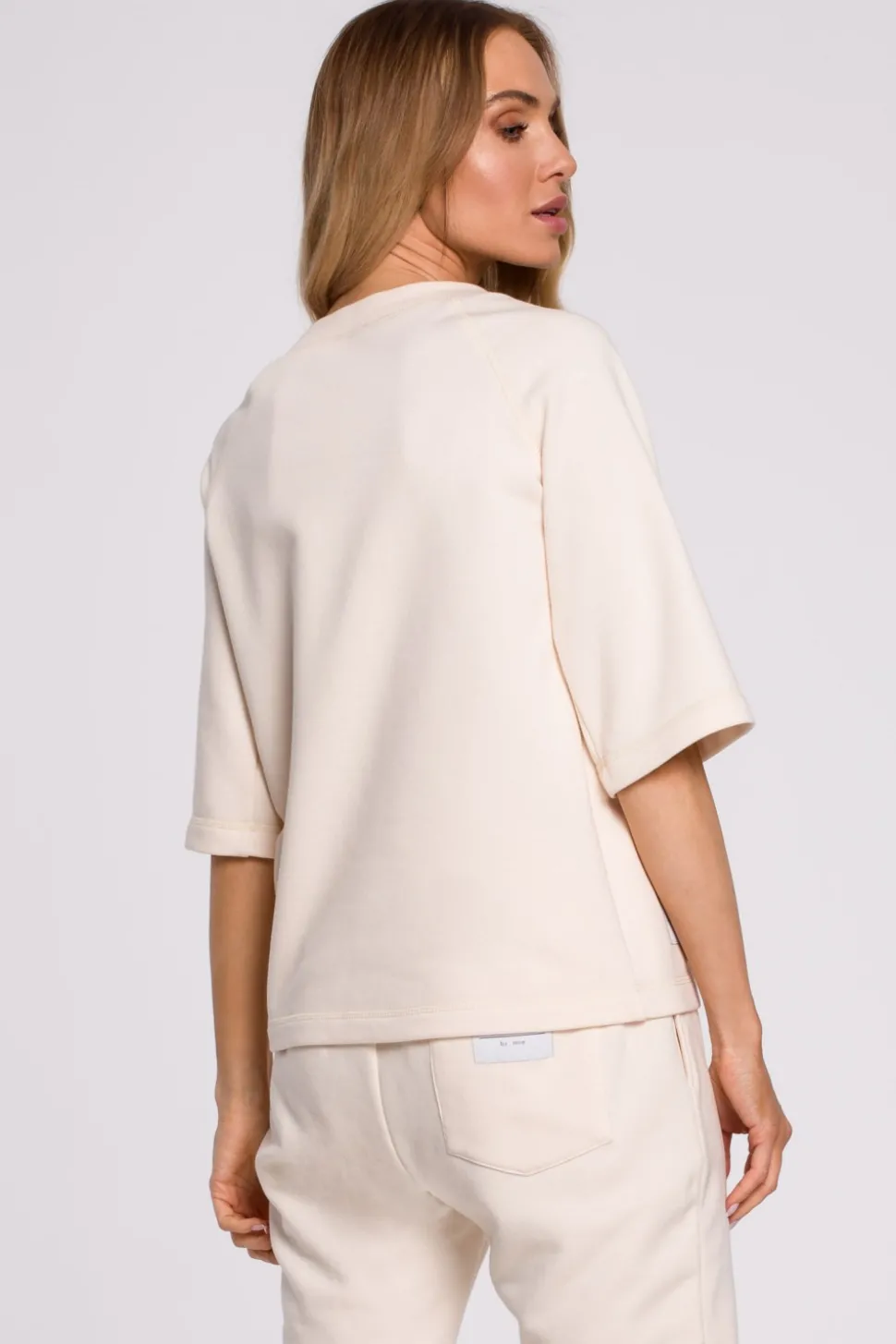 Bluza z krótkimi rękawami - waniliowa