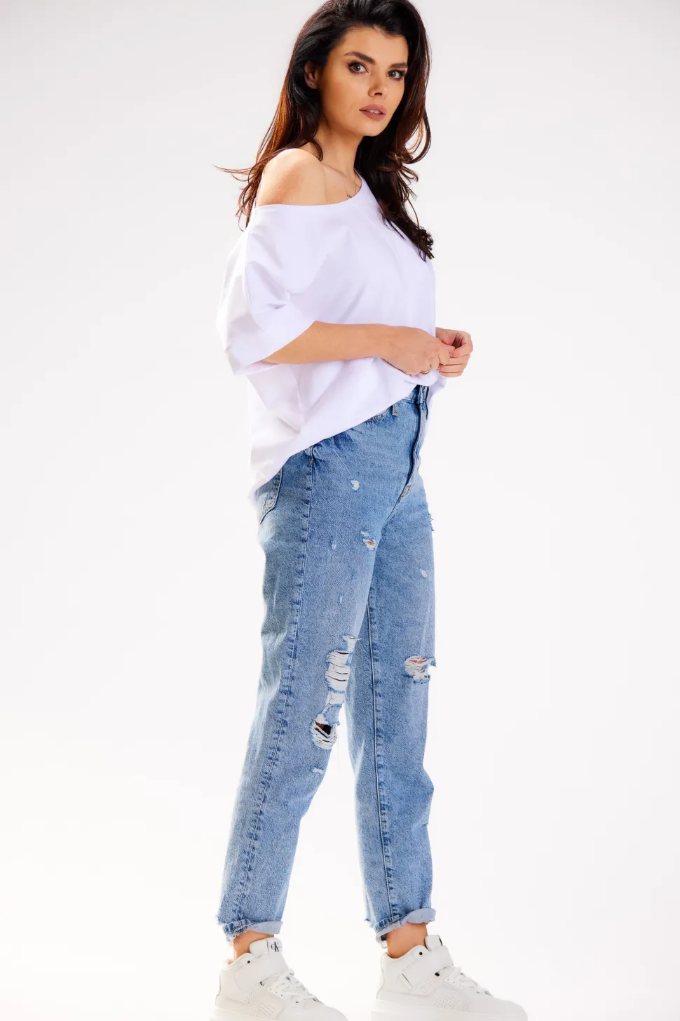Bluzka damska oversize - biała