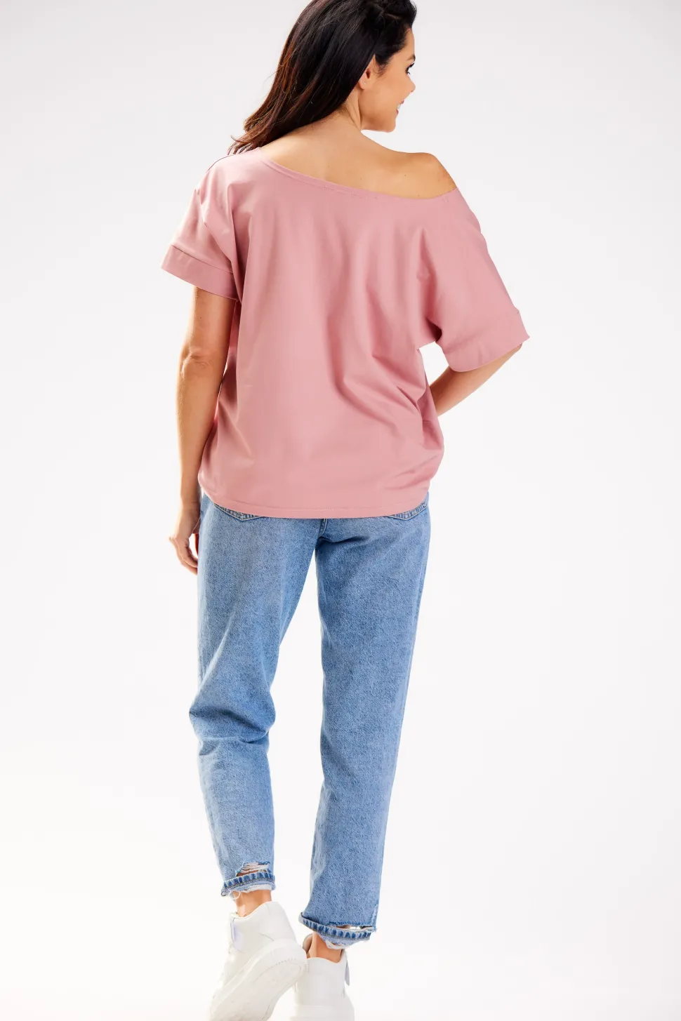 Bluzka damska oversize - różowa