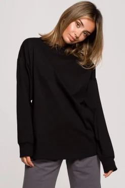 Bluzka longsleeve z nadrukiem - czarna