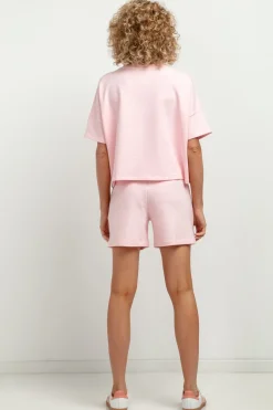 Bluzka z krótkim rękawem - jasnoróżowa