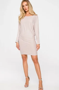 Dopasowana sukienka mini - szampańska