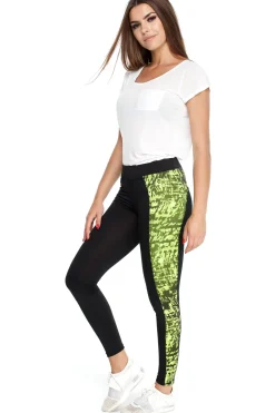 Dopasowane legginsy z ozdobną wstawką