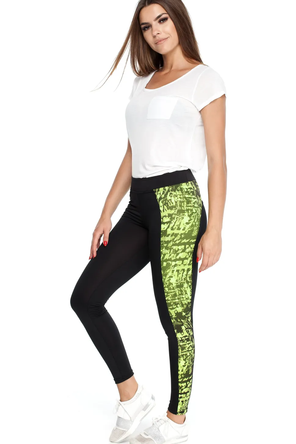 Dopasowane legginsy z ozdobną wstawką