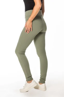 Dresowe spodnie damskie - khaki