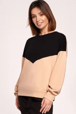 Dwukolorowa bluza o luźnym kroju - model 3