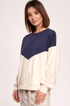 Dwukolorowa bluza o luźnym kroju - model 2