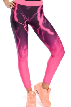 Elastyczne neonowe legginsy