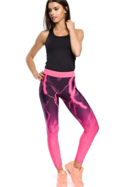 Elastyczne neonowe legginsy