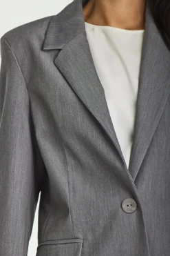 Elegancka marynarka o luźnym kroju - szara