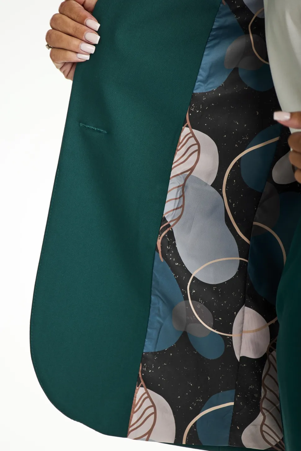 Elegancka marynarka o luźnym kroju - butelkowa zieleń