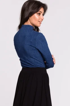 Golf z haftem - denim