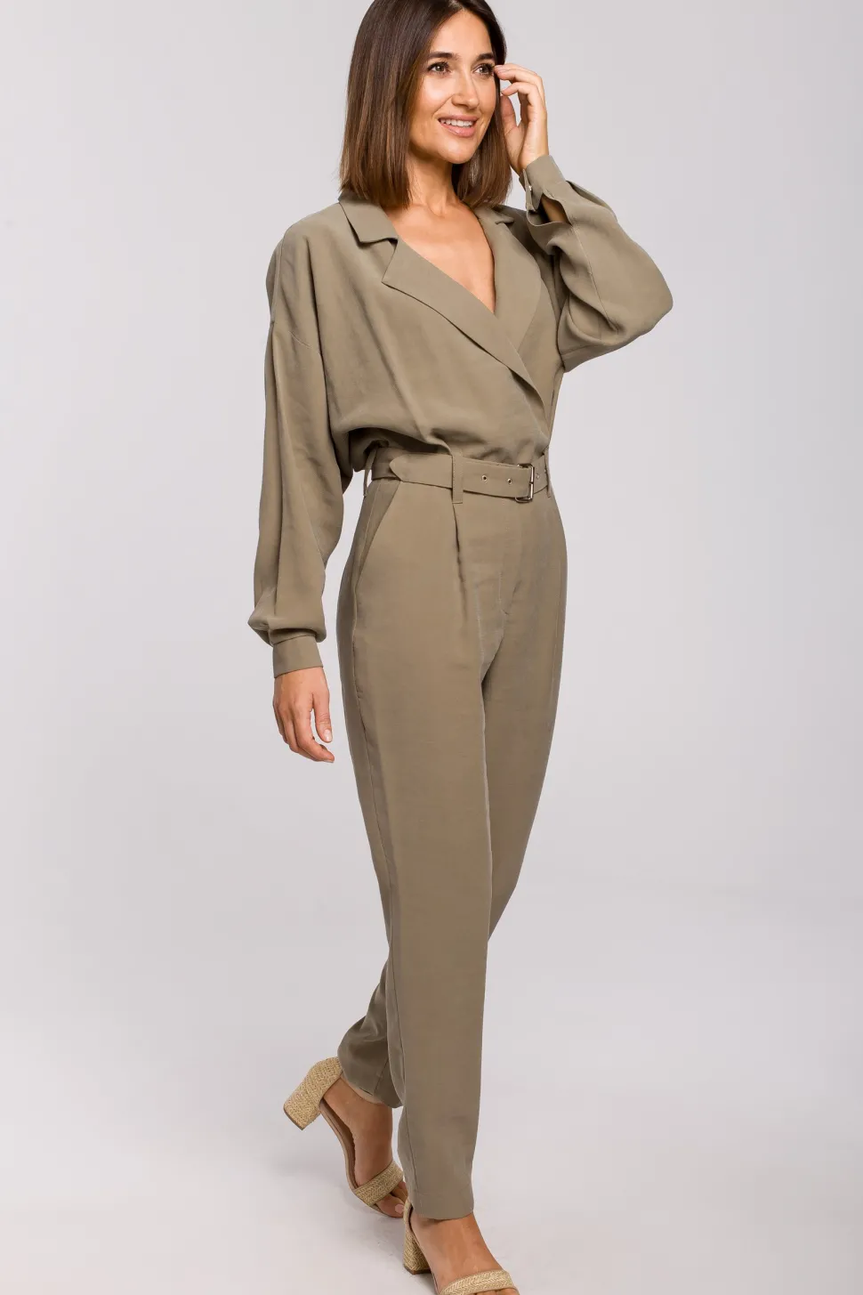 Kombinezon z paskiem - khaki OUTLET
