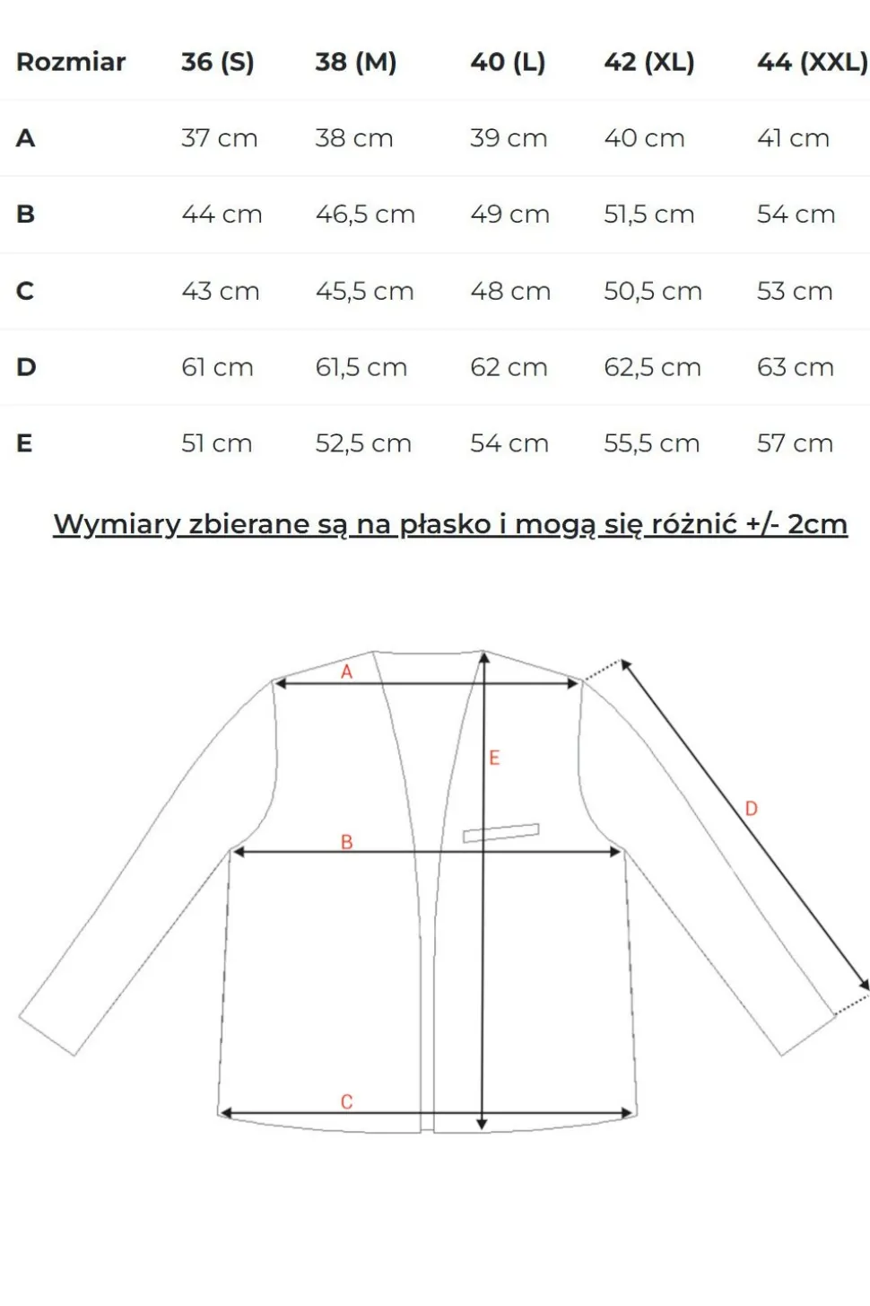 Krótka marynarka bez zapięcia - beżowa