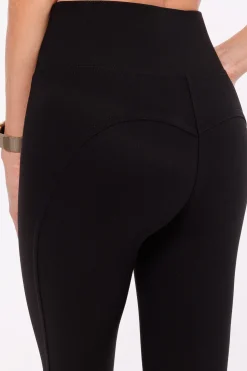 Legginsy prążkowane pushup z wysokim stanem - czarne