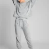 Pluszowe spodnie joggery - popielate