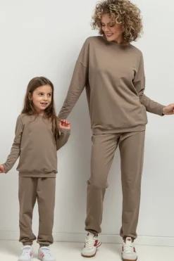 Prosta bluza dresowa - cappuccino