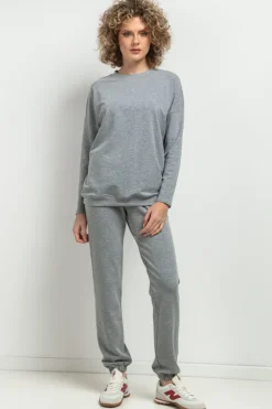 Prosta bluza dresowa - jasnoszara